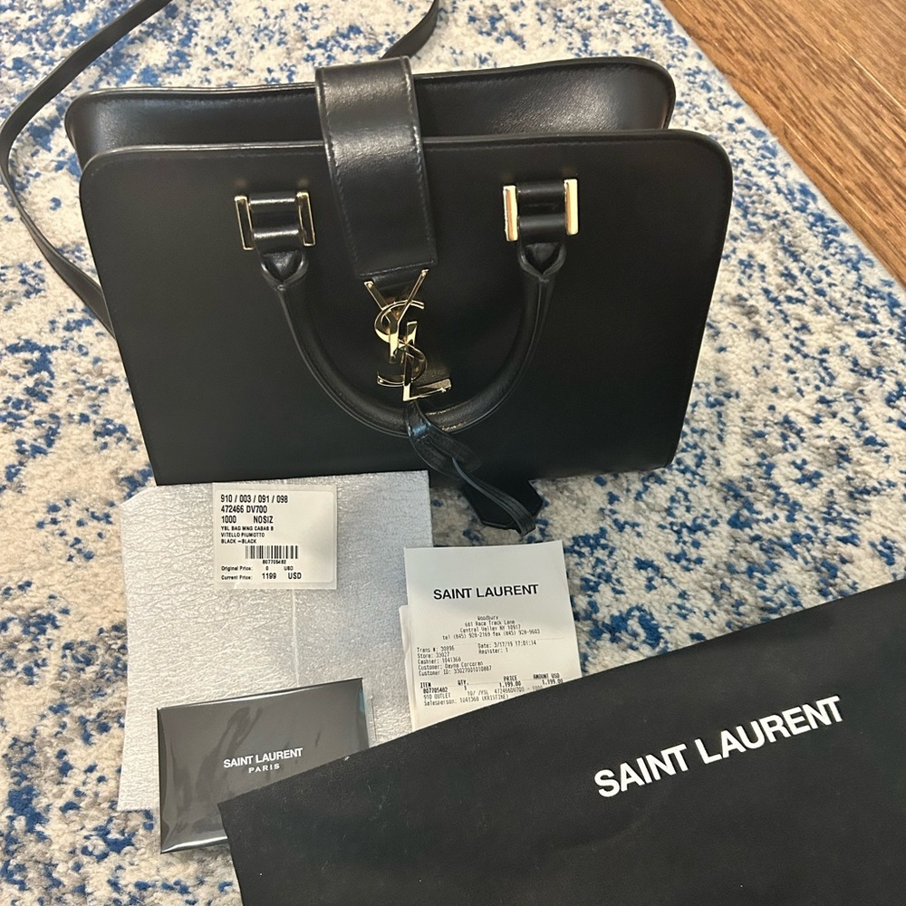 Saint Laurent, YSL Black Vitelli Piumotto